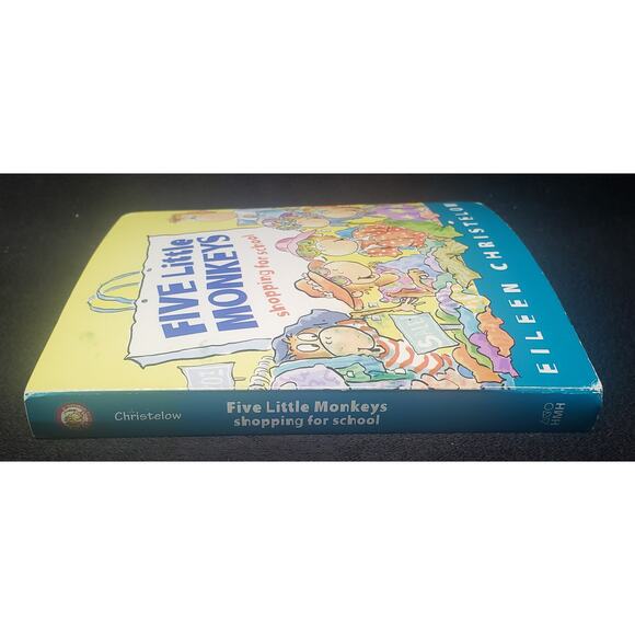 Five Little Monkeys Go Shopping for School Eileen Christelow Board Book - Picture 4 of 9